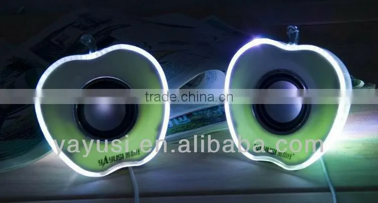lovely apple model mini speaker with color flash