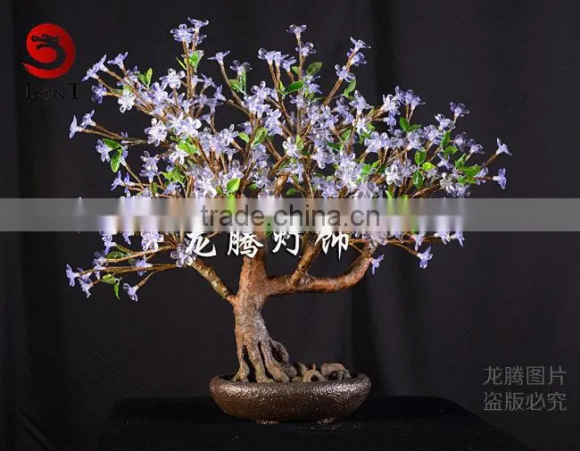 Indoor hotel decoration waterproof Led cherry bonsai