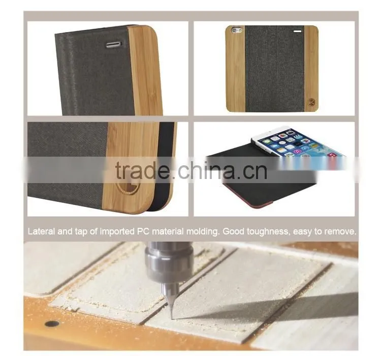 New Arrival High Quality PU Leather Cover for iPhone 6 Leather Flip Wallet Case Wood