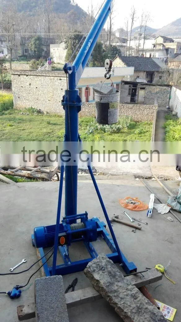 small electric motor hoist crane/ 300KG portable mini crane for sale 220V