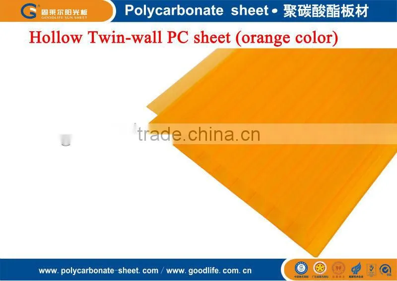 Orange polycarbonate hollow sheet