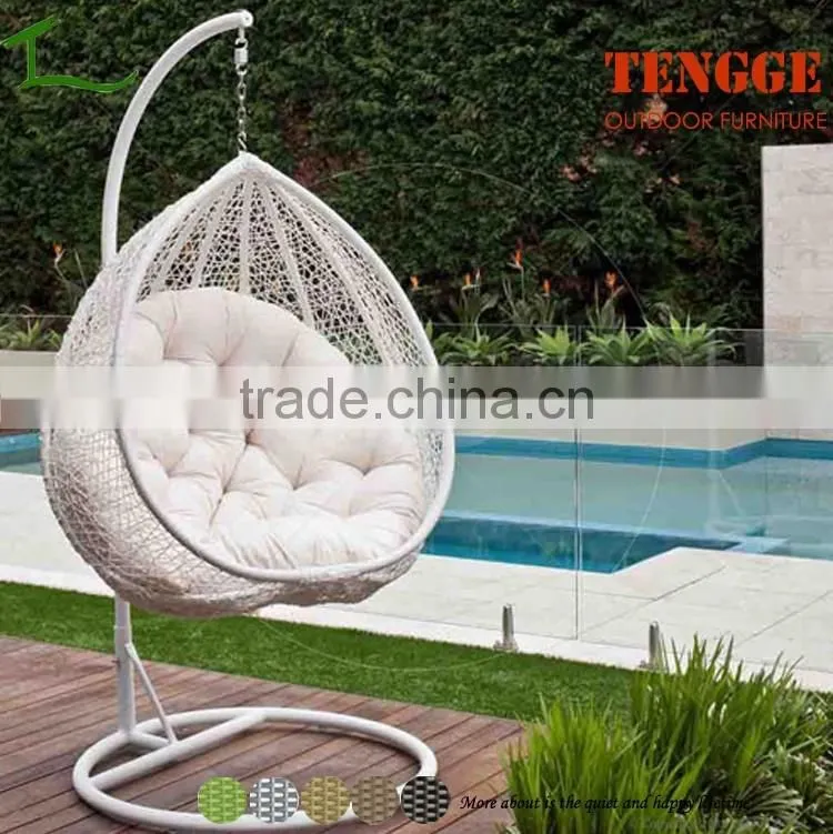 Black Hanging Egg Chair Outdoor Rattan Wicker