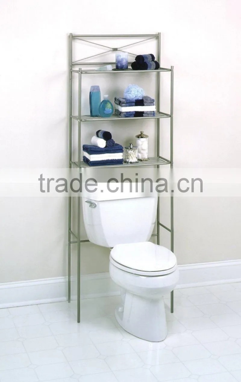 EW Metal Bathroom Space Saver Shelves Over Toilet Wire Shelf Storage Organizer