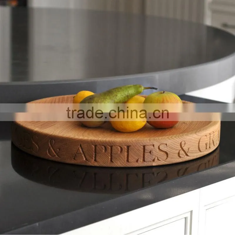 Rounded Wooden Tray Wooden Fruit Plate