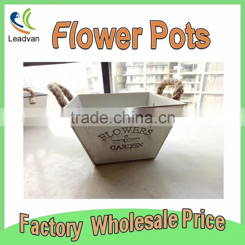 high quality china metal handicraft black western half round boat flower pot for garden