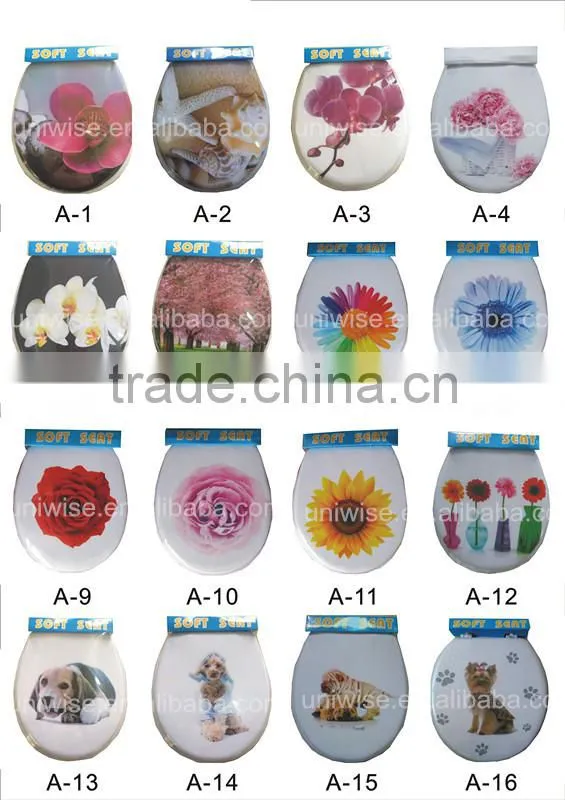 Adult PVC SOFT Printing Toilet Seat cover, 17"/19" PVC soft toilet seat, print toilet seat