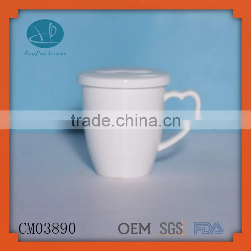creative ceramic mug,White ceramic porcelain tumbler beaker shaving mug with handle