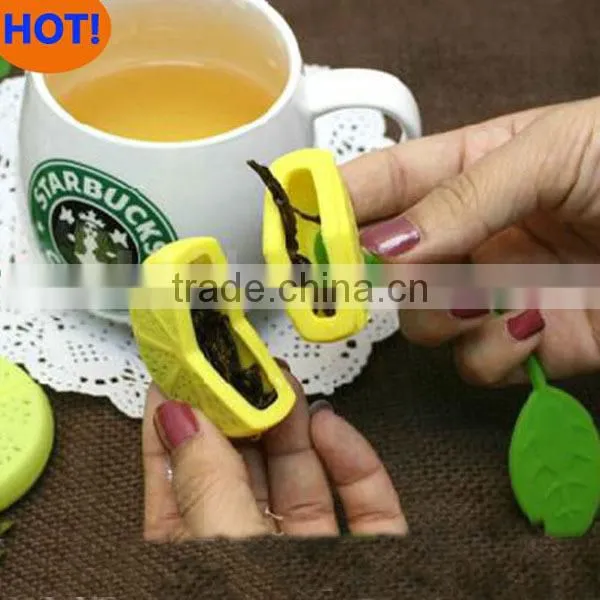 Durable Food Standard Lemon Shape Silicone Tea Strainer / Silicone Tea Bag Strainer