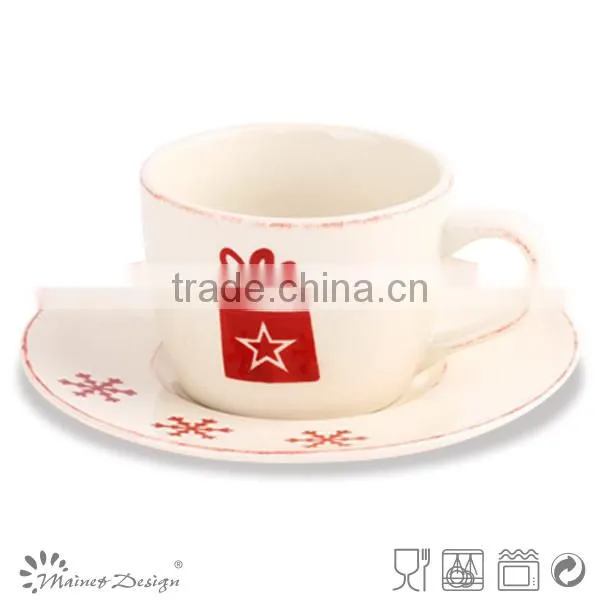 Hot Sale Personalized Wholesale Promotion Coffee Christmas Cup and Saucer