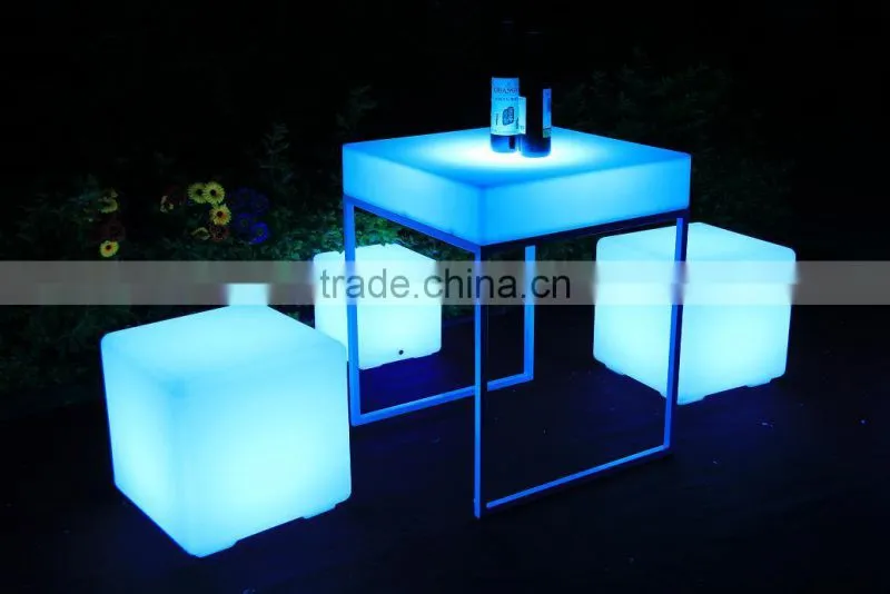 Mult color changing plastic and stainless stell led table