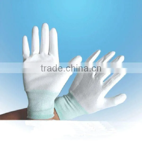 Inspection nylon glove with pu coating