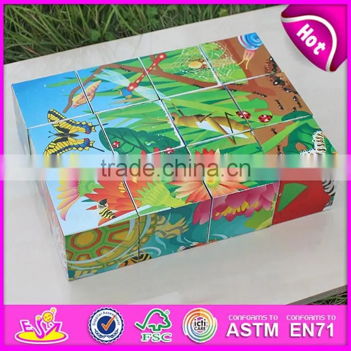 2016 top fashion baby wooden toy puzzle,best sale kids wooden toy puzzle W14F045-A20