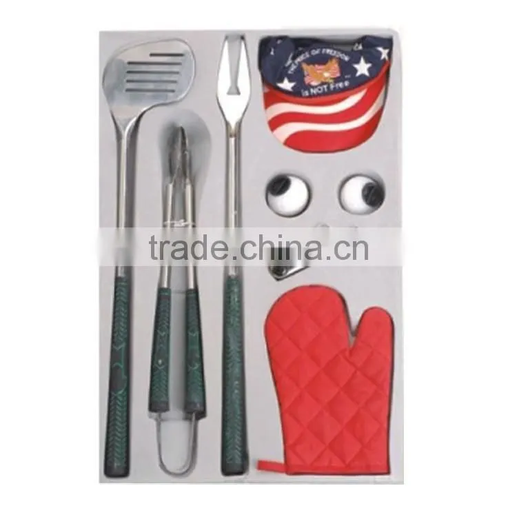 8pcs funny golf bbq gift tool set with TPR handle for kids