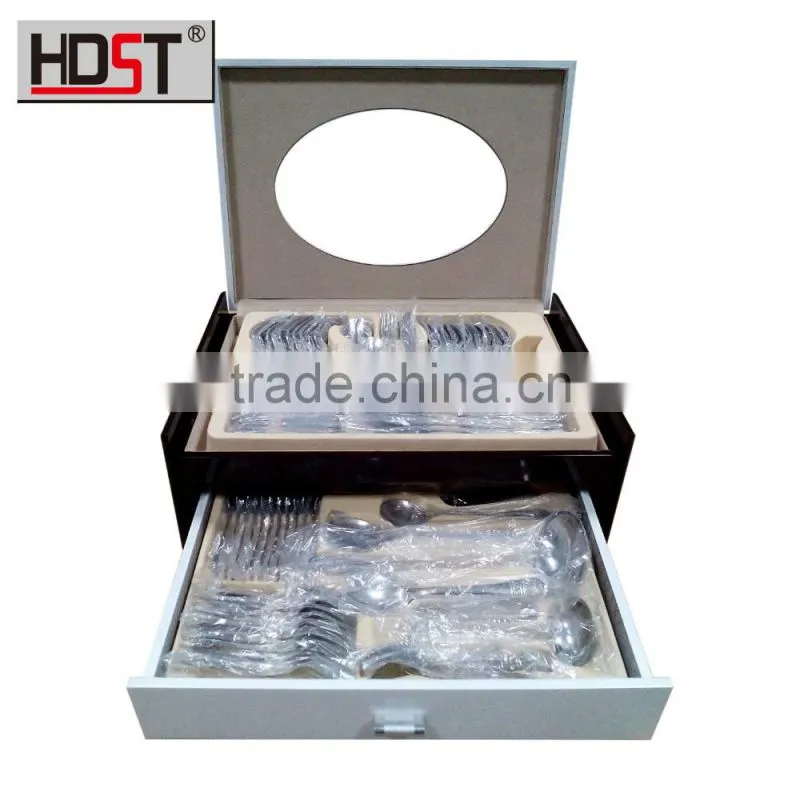 Modern wooden suitcase 2016 new design 18/10 stainless steel flatware