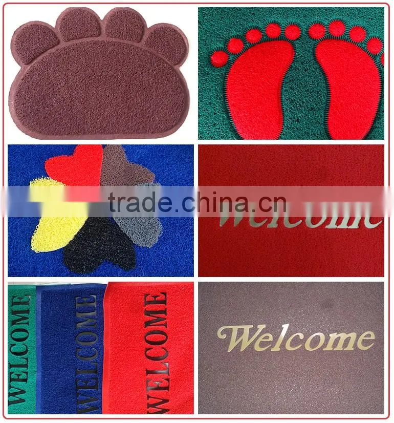 Anti-slip customs foot print pvc room mat pvc door mat outdoor pvc door mat
