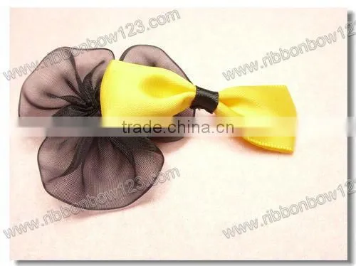 Satin ribbon small artificial flowers with leaf