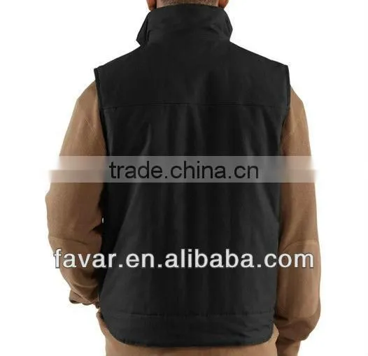 Men's sleeveless quilted cotton canvas waistcoat vest jacket workwear