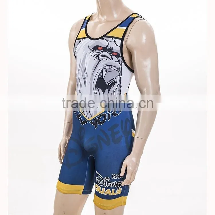 Full Digital Sublimation Wrestling Singlets/gym singlet made of spandex fabric/men's sports singlet