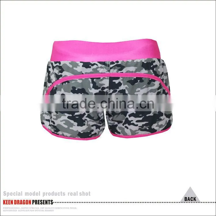 Lady's fashion boxing short stretchable custom printed lady's shorts