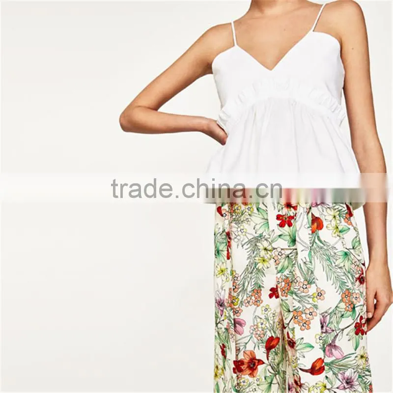Wholesale latest small sling shirt top designs for women 2017