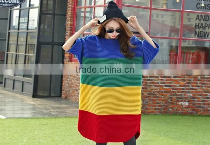 New design fashion sweater, pregant women sweater, long sleeves rainbow sweater