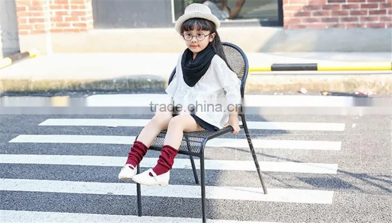 Solid color child tube socks high quality young kid girl cotton sock