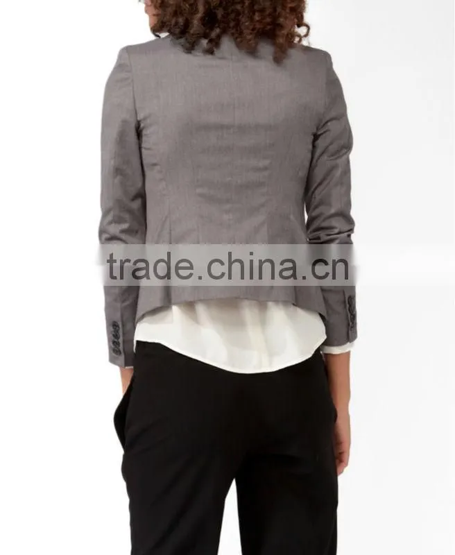 Solid Single Button Blazer