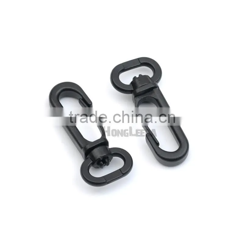 B1306-13mm black POM plastic spring snap clip hooks carabiner paracord strap hooks rotary hooks swivel snap hook
