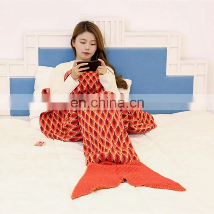 Fashion adult wholesale blanket high quality mermaid tail blanket