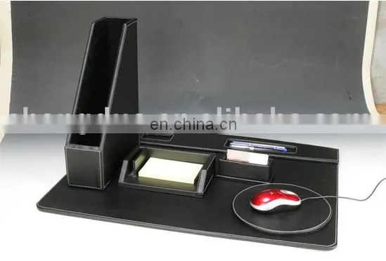 New Promotional Product File Holder and Mouse Pad Fake Leather Desk Set