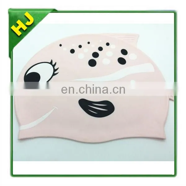 Fish silicone swimming caps for kids