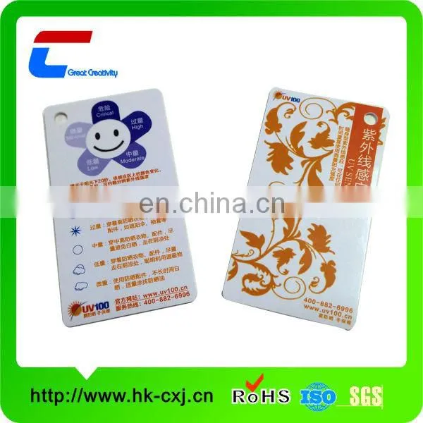 plastic pvc uv test card