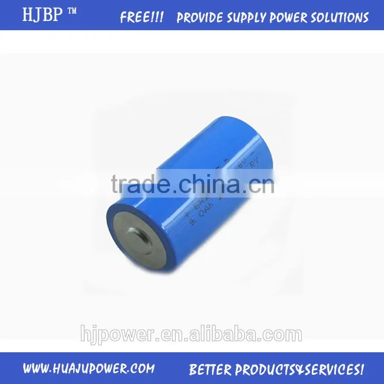 china factory wholesale HJBP CE|ROHS|UN38.3 LiSOCl2 3.6V ER26500 9000MAH lithium battery for thermal flowmeter