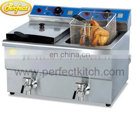 Stainless Steel Counter Top 2 Tank 2 Basket Electric Chips Fryer