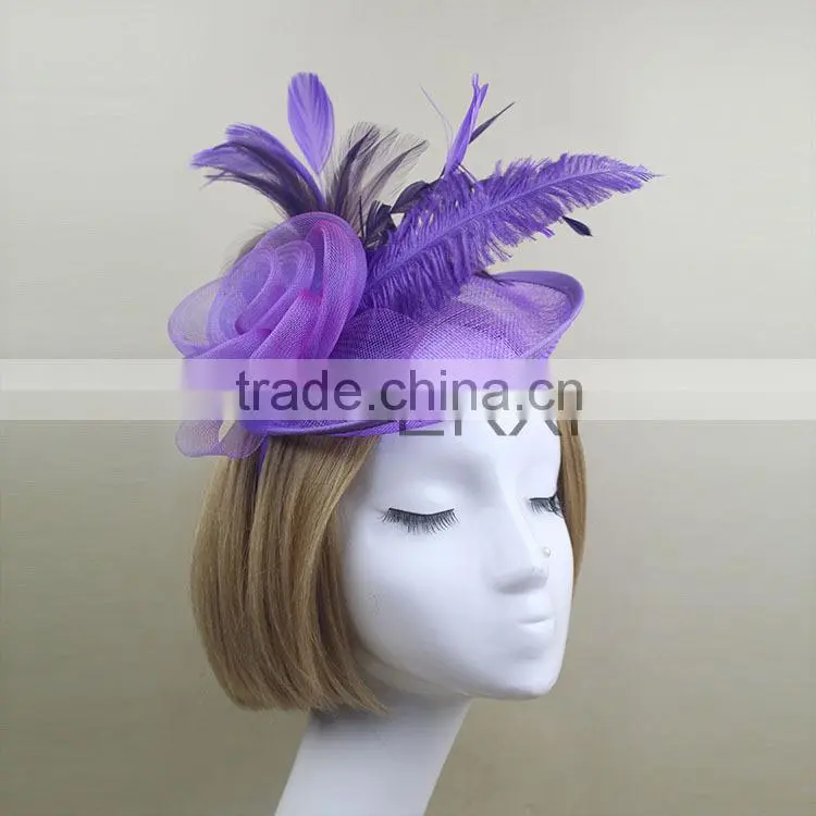 New Coming Sinamay Base Hairband Fascinator Hat For Wedding
