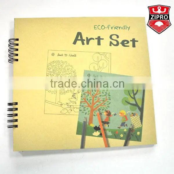 Spiral notebook kraft cover student children writing drawing notebook pad with funny sticker