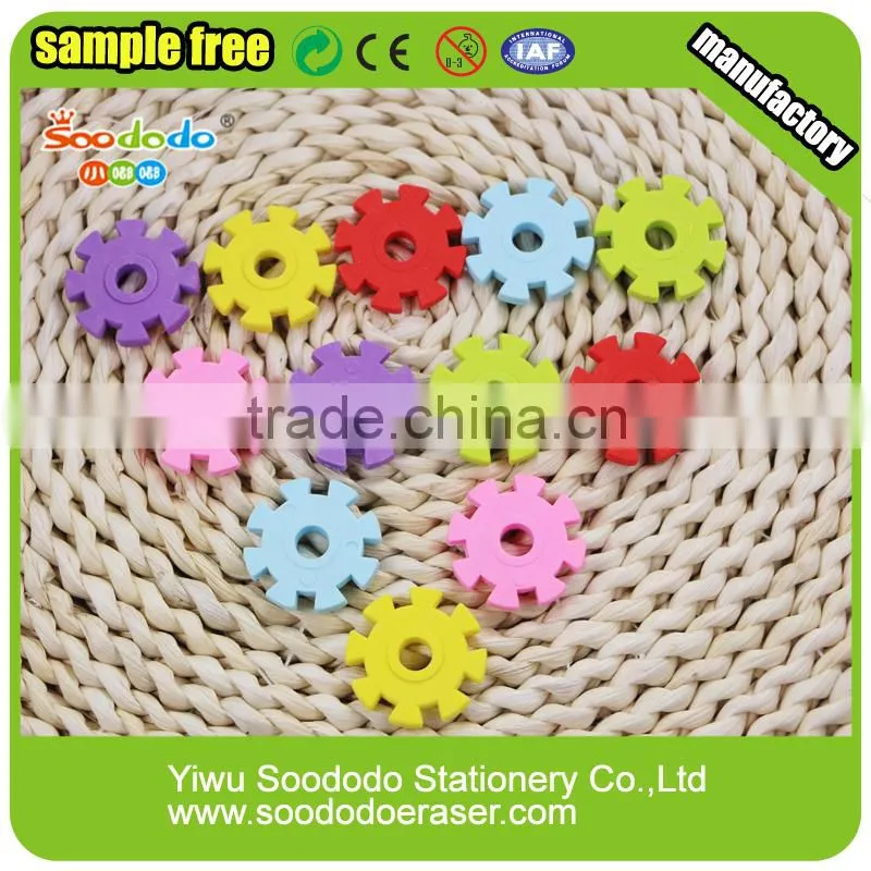 Non-toxic wacky erasers gear shape decor eraser