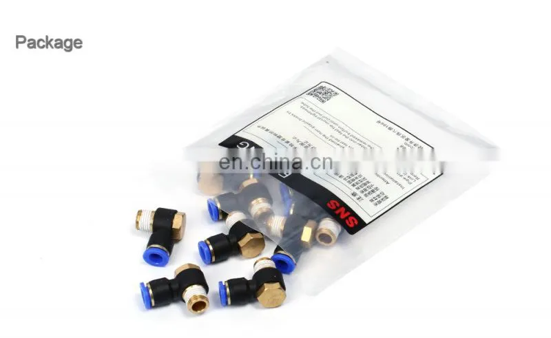 SNS SPH Series pneumatic 90 degree elbow male thread push to connect pipe fittings quick tube joints