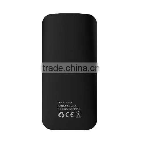 China factory for rechargeable slim portable power bank 5600mAh with lithium battery