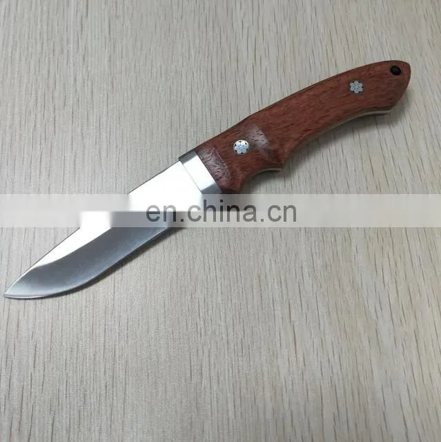 hunting knife rosewood handle Camping Knife Stainless Steel fixed blade knife