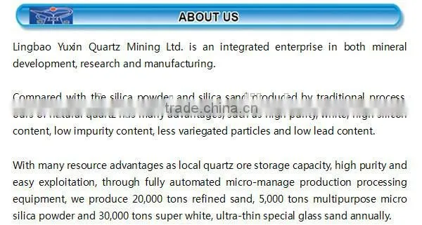 99.60% 2500 mesh ceramics glaze silica powder