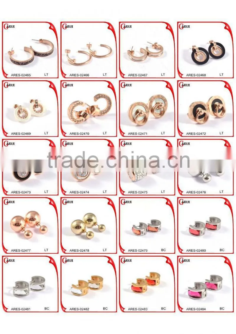 Square shape earrings gold stainless steel earrings for women