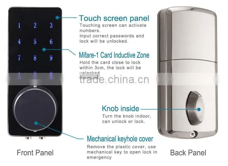 OSPON digital touchscreen deadbolt lock,black OS8815