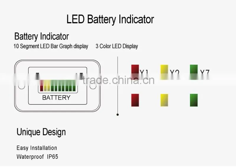 Lead acid storage battery Battery Indicator 12V 24V 36V 48V 72V