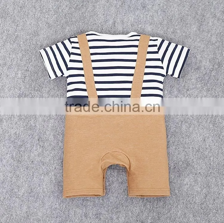 2016 New British Style Baby Casual Cotton Wear Baby Strap Romper Baby Toddler Outfits