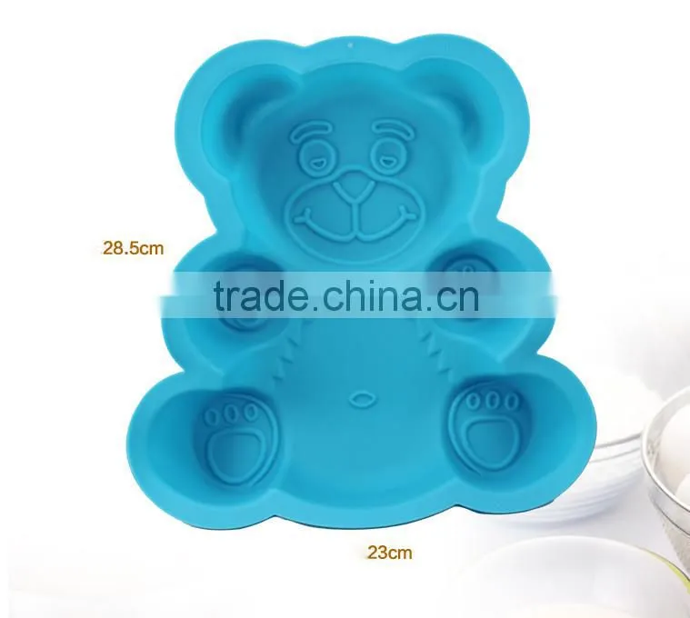 YangJiang factory manufature hot sale Fation Design bear shaped Silicone Cake Mold
