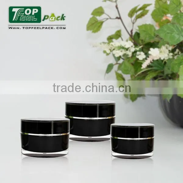 Round Clear Acrylic Cosmetic Jar with Aluminum Cap 50ml Manufacturer Made in China