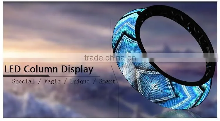 small multiple size special shape flexible full color indoor led column display