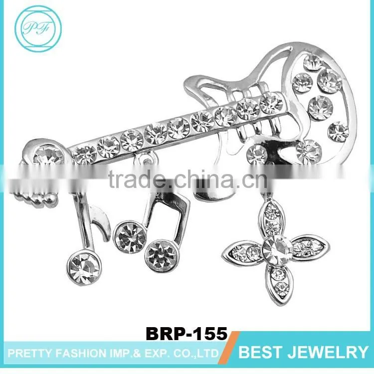 2016 New Fashion Shrining Crystal Violin Shape Brooch