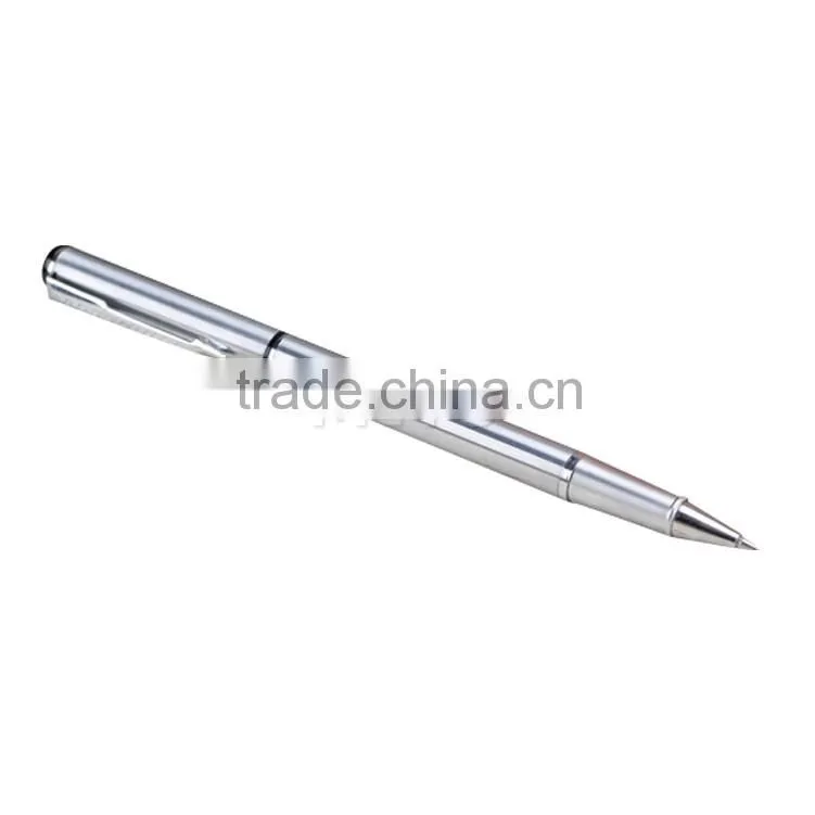 Offical brown leather notebook with locker with silver ballpoint pen gift set